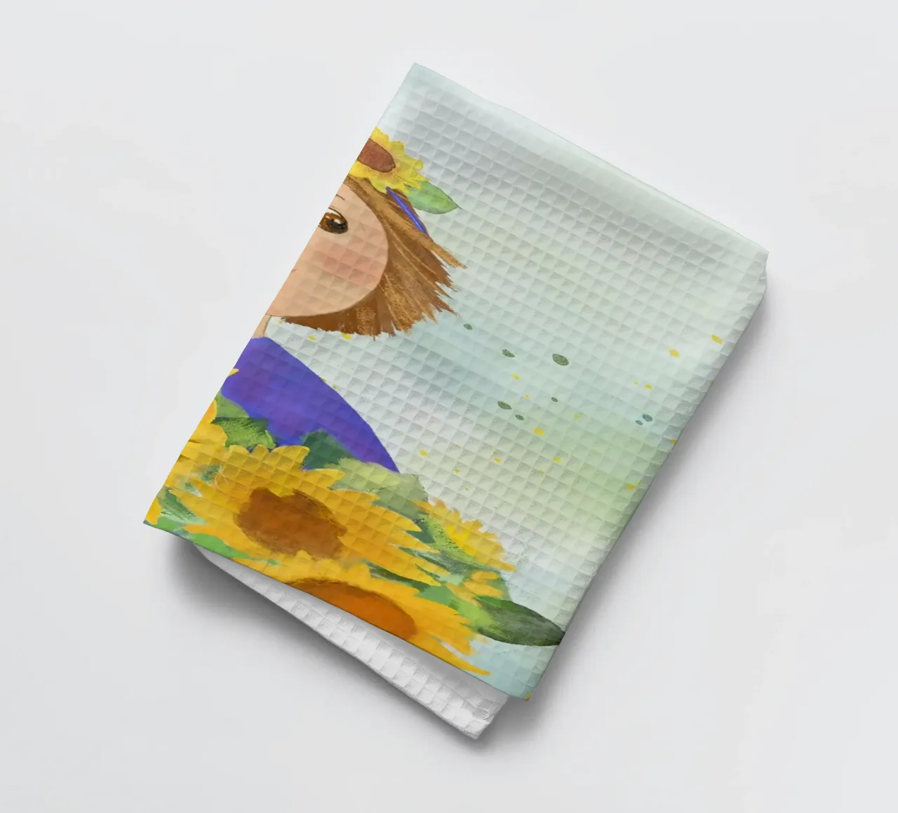 Mädchen mit Sonnenblumen canovaccio da cucina da Farbwelten