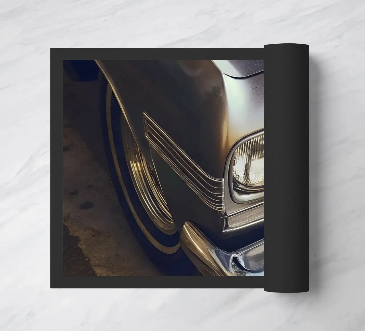 Dettaglio frontale di un'auto d'epoca zerbino da CAR EDITION