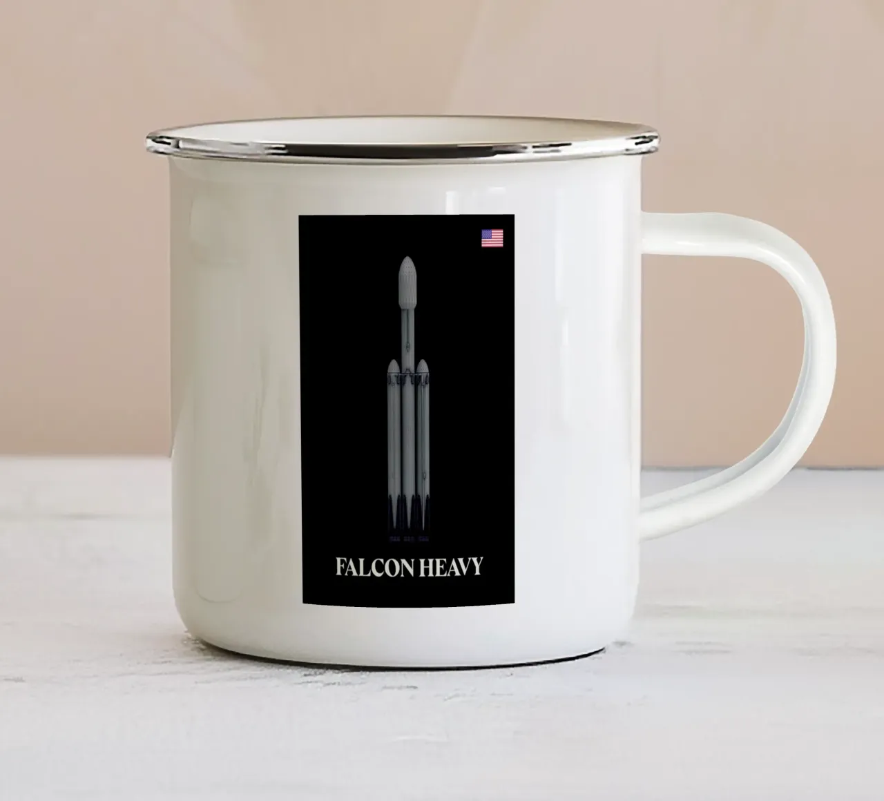 Falcon Heavy 2 tazza in smalto da Marc Schulthess