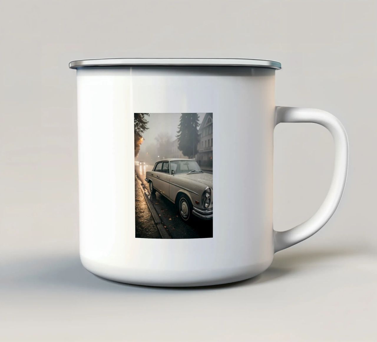 Pioggia di auto d'epoca tazza in smalto da CAR EDITION