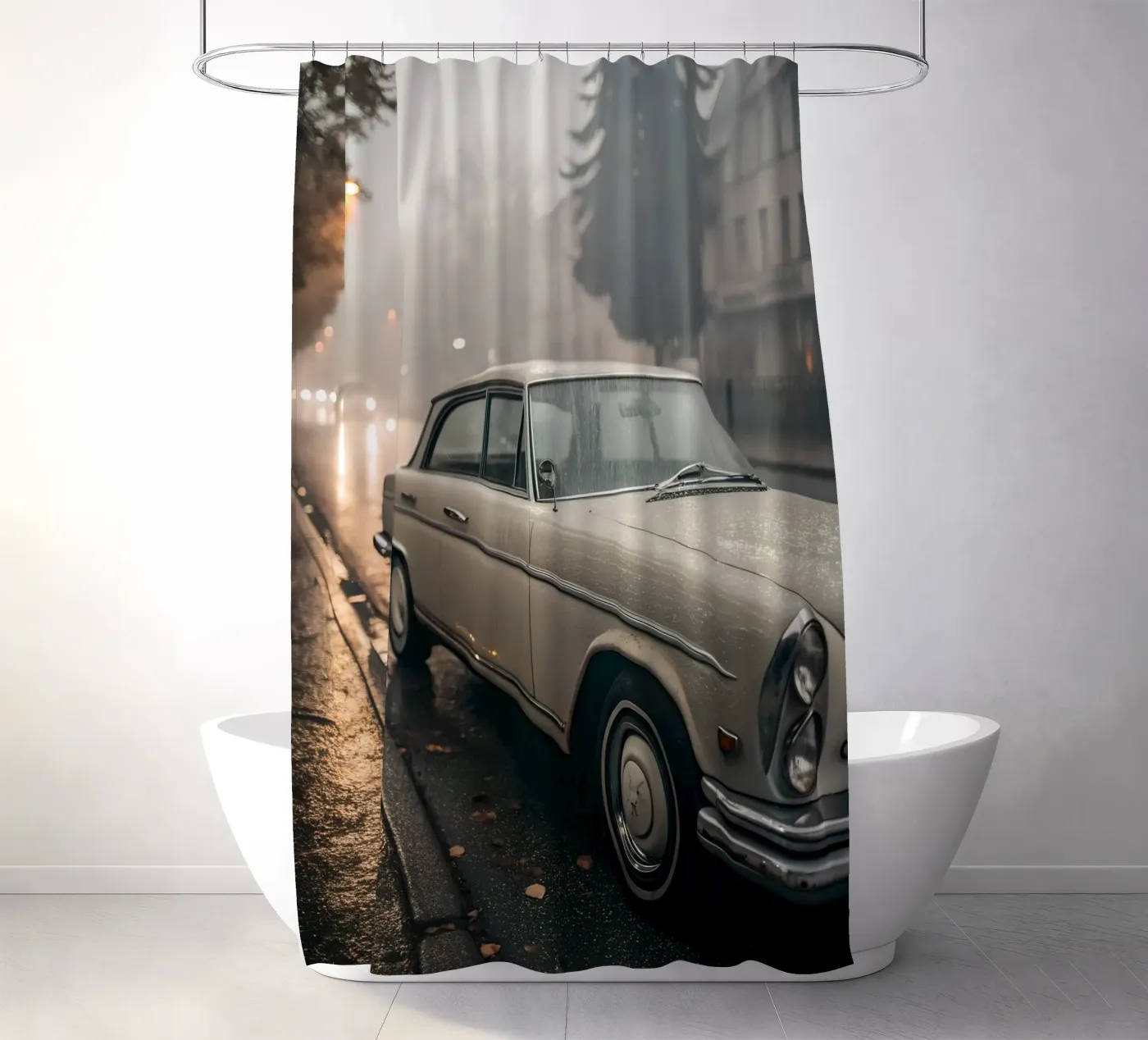 Oldtimer-Regen Duschvorhang von CAR EDITION