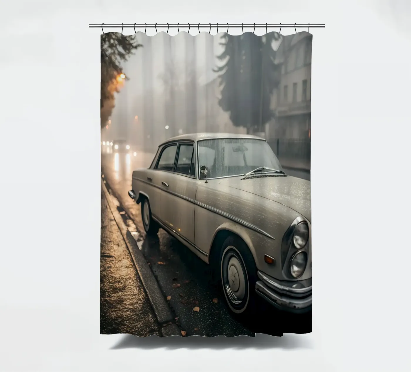 Oldtimer-Regen Duschvorhang von CAR EDITION