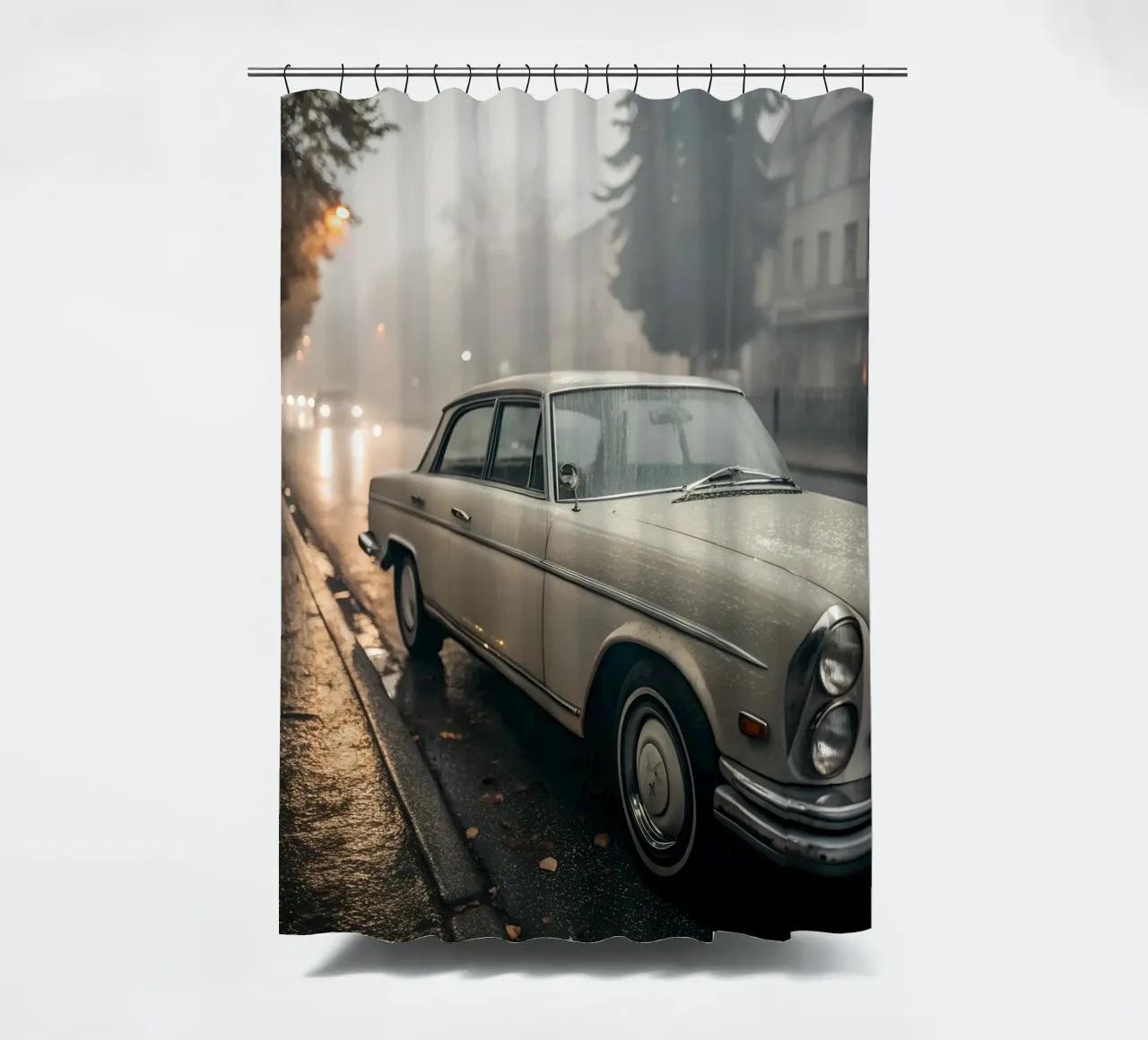 Oldtimer-Regen Duschvorhang von CAR EDITION