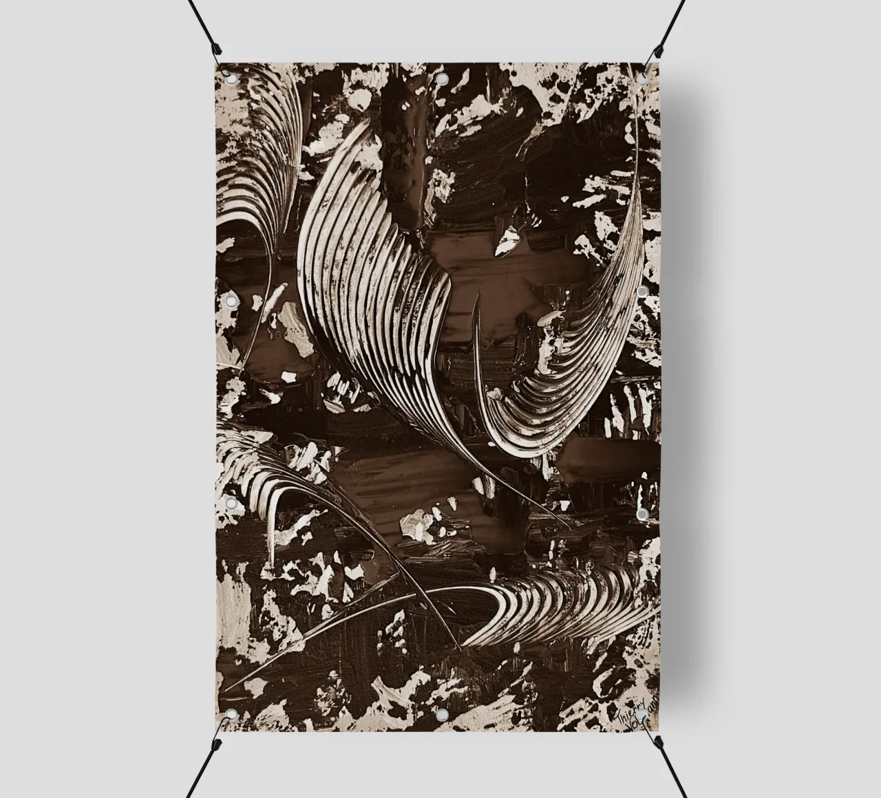 SEPIA 42 telo in pvc da Thierry Vobmann Abstract painting