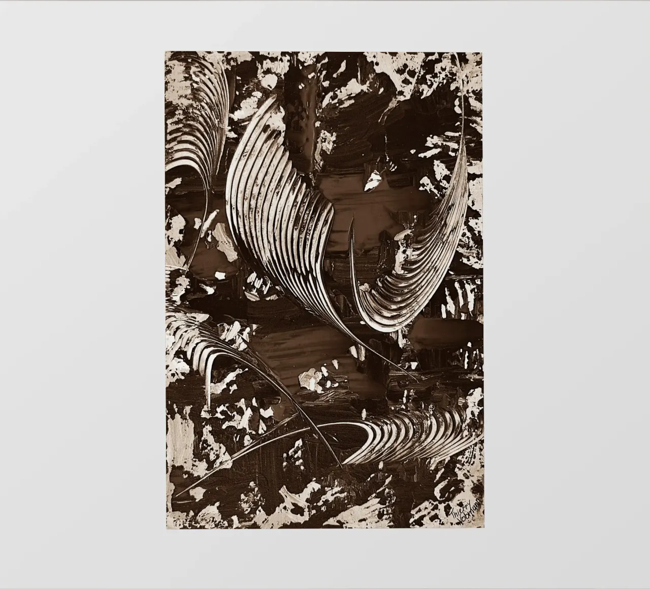 SEPIA 42 telo in pvc da Thierry Vobmann Abstract painting