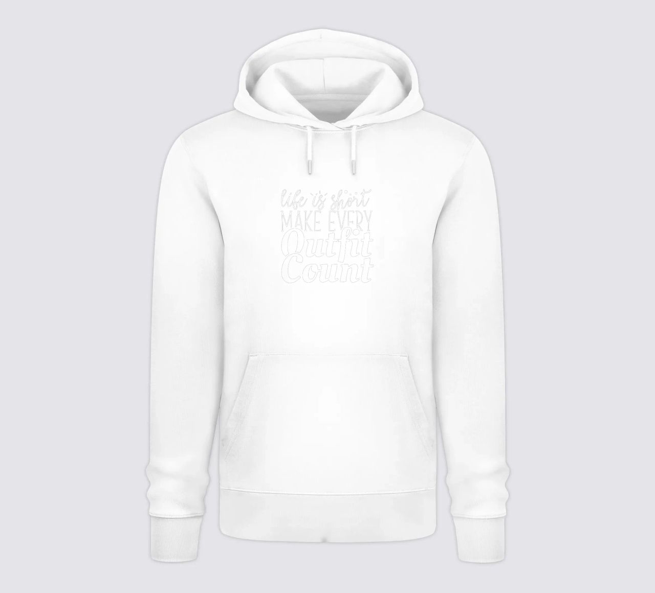 Life is short make every outfit count. felpa con cappuccio da edsonramosart