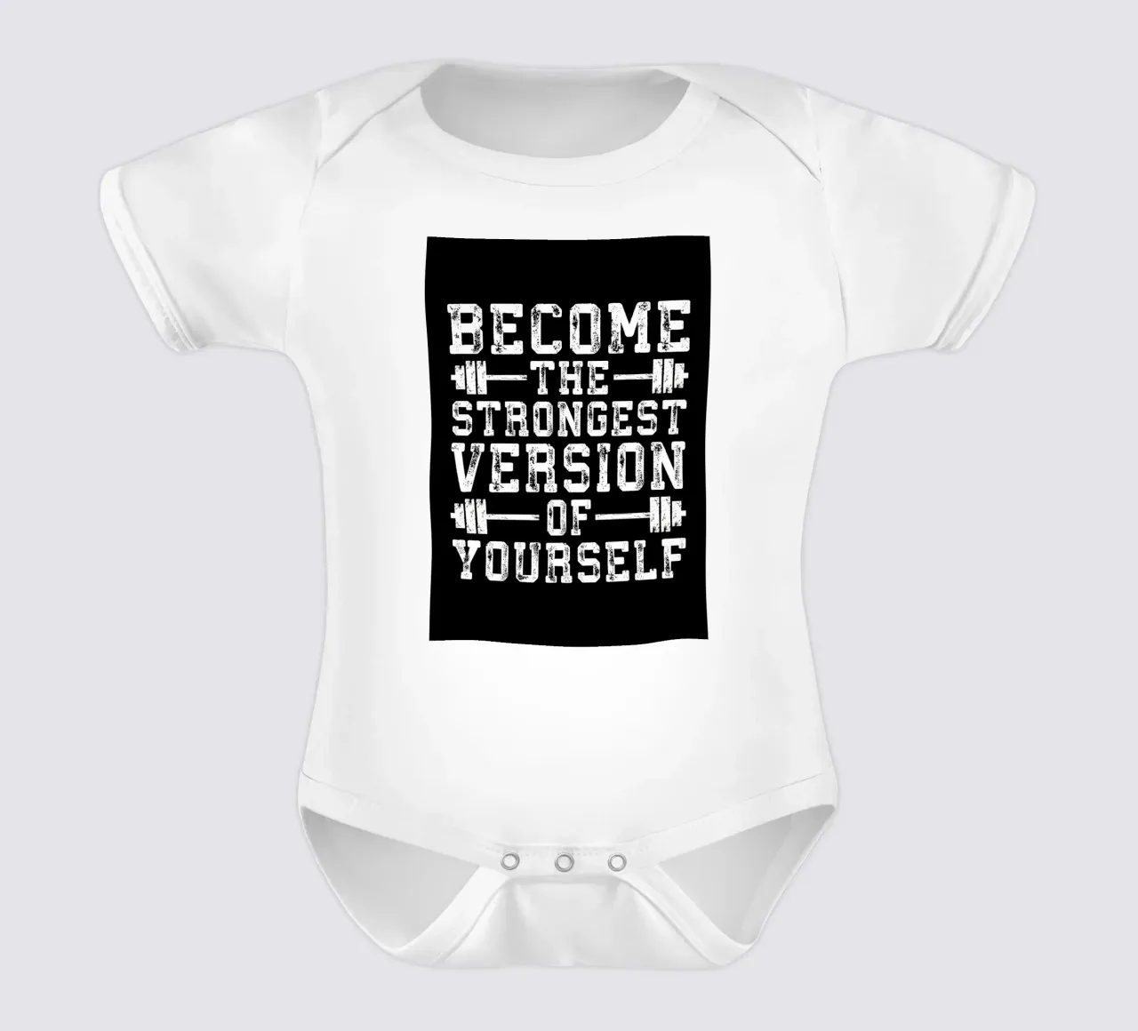 Challenged vs Defeated short-sleeve baby romper by Aara