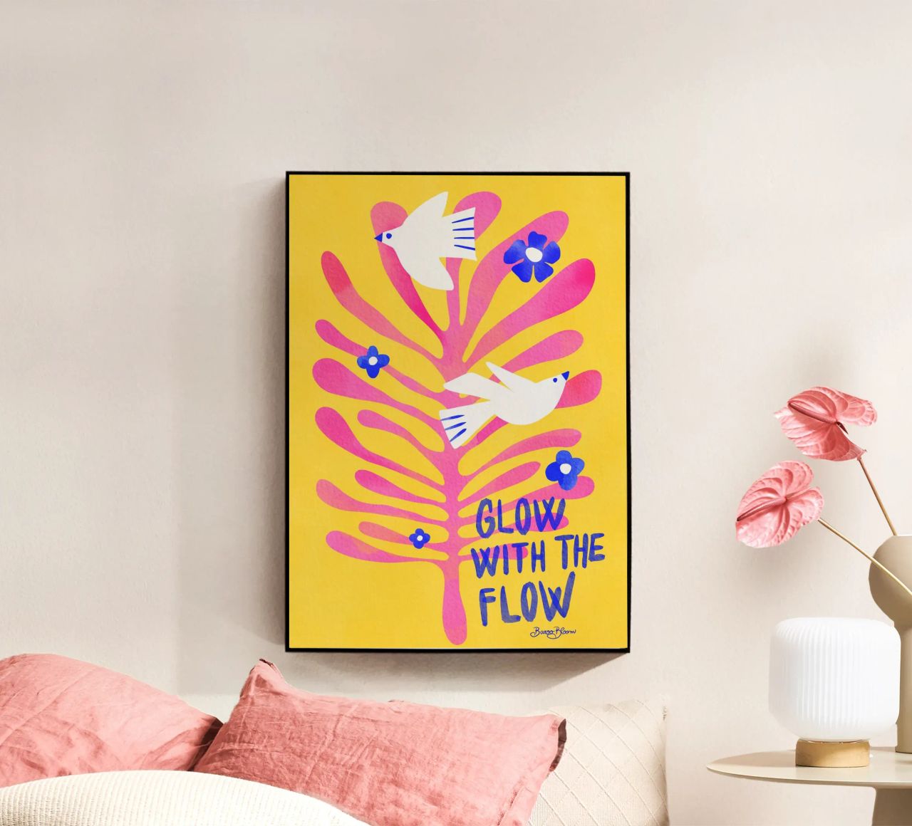 Uccelli - Rosa Glow with the Flow plexiglass da Baroo Bloom