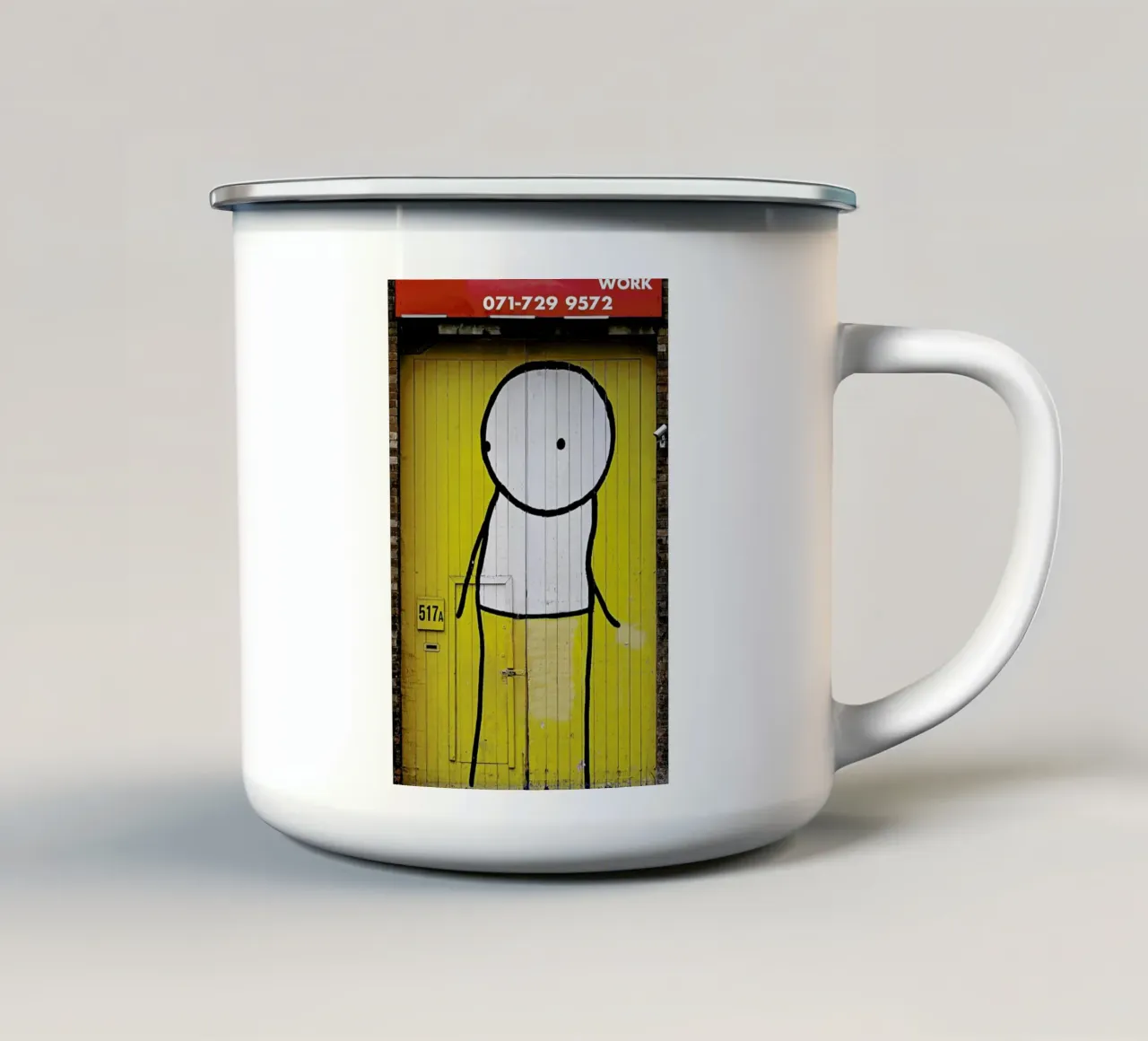 Streetart Gelb 1 tazza in smalto da Sadia