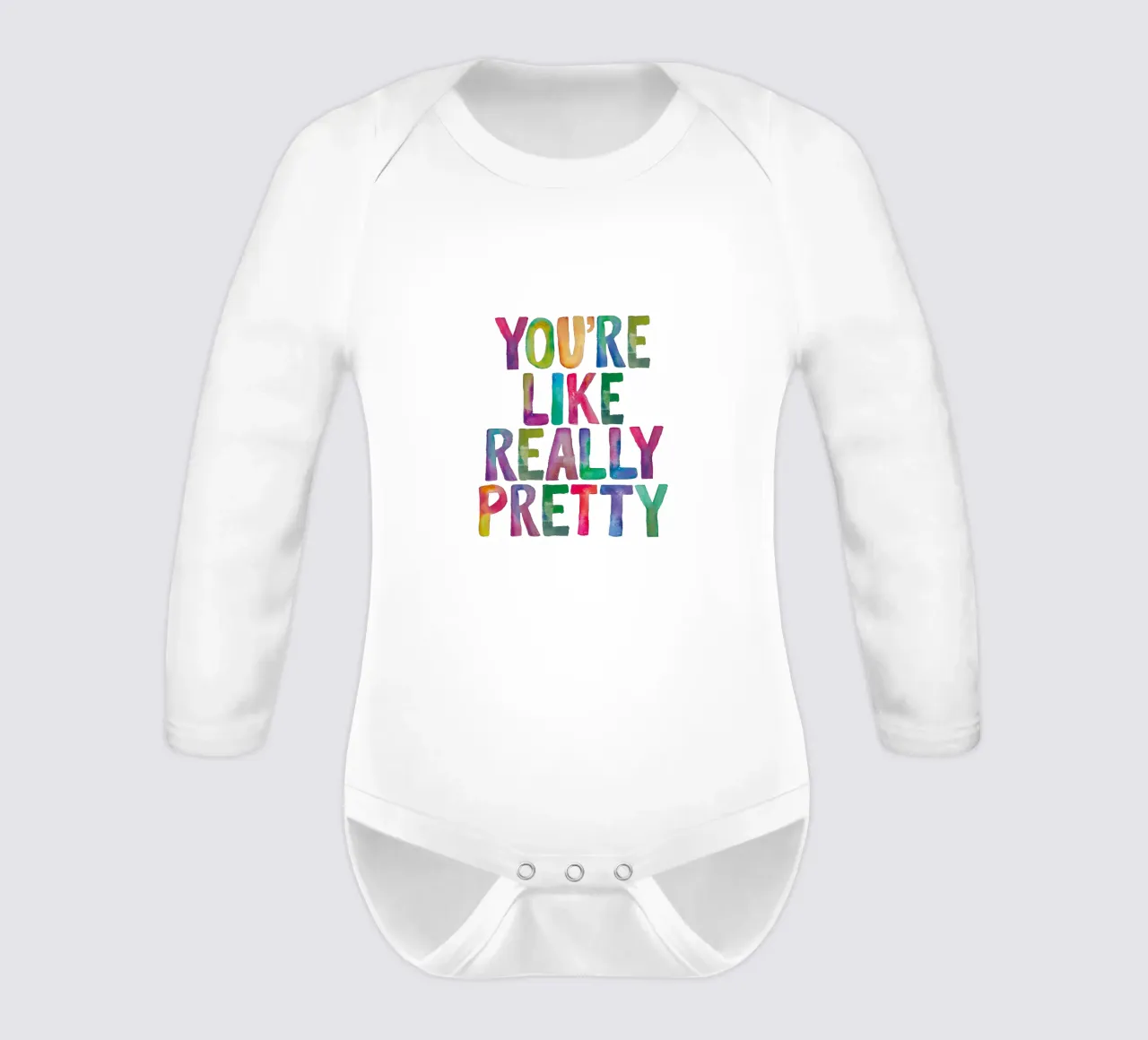 Jullie zijn net echt mooie kinderen Regenboog Typografie Ontwerp babyrompertje lange mouwen van THE MOTIVATED TYPE