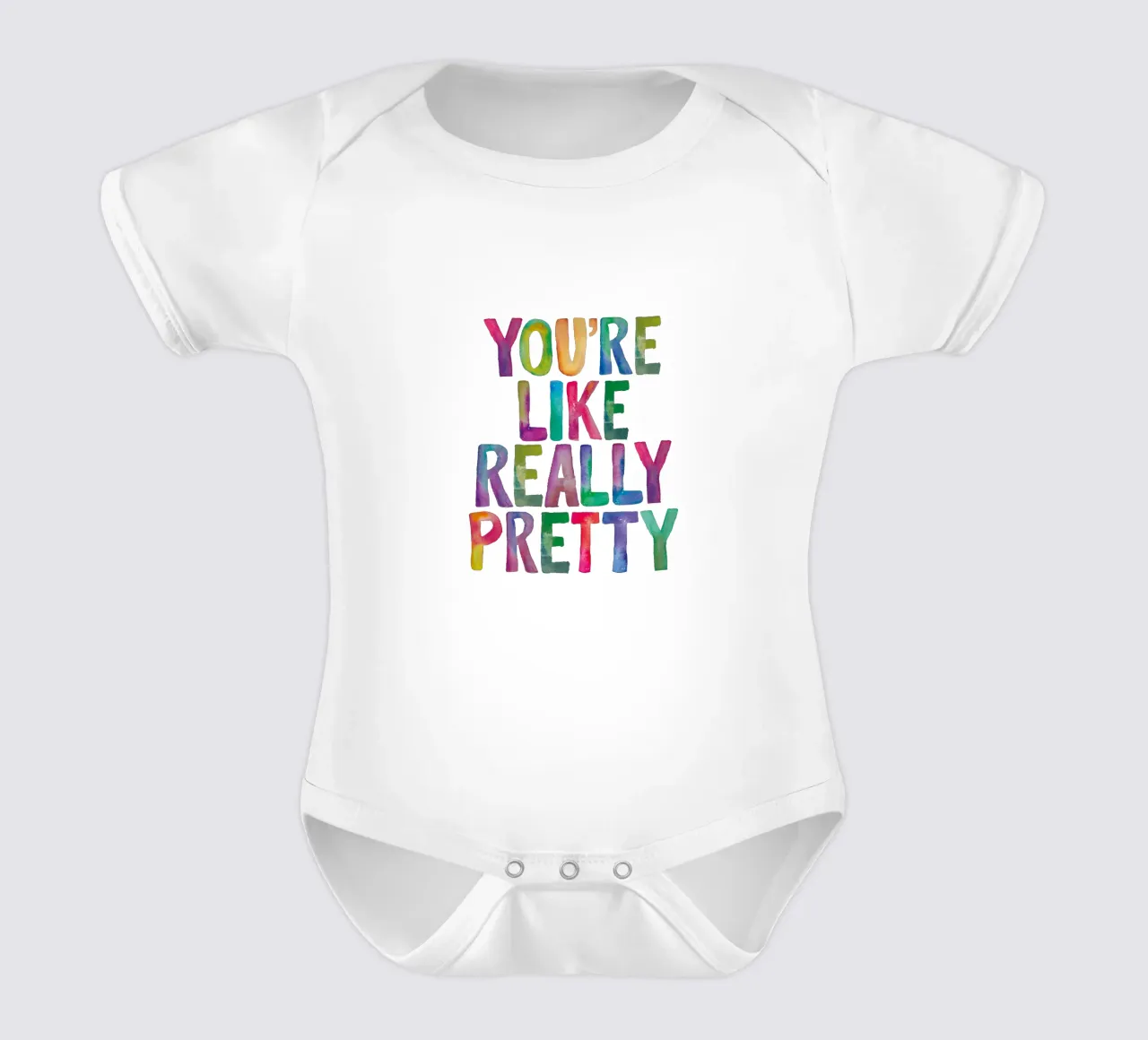 Siete come dei bambini davvero carini: design tipografico arcobaleno body neonato maniche corte da THE MOTIVATED TYPE