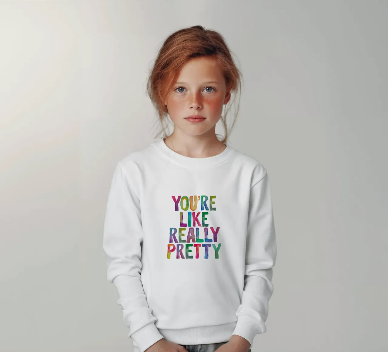 Siete come dei bambini davvero carini: design tipografico arcobaleno felpa bambino da THE MOTIVATED TYPE