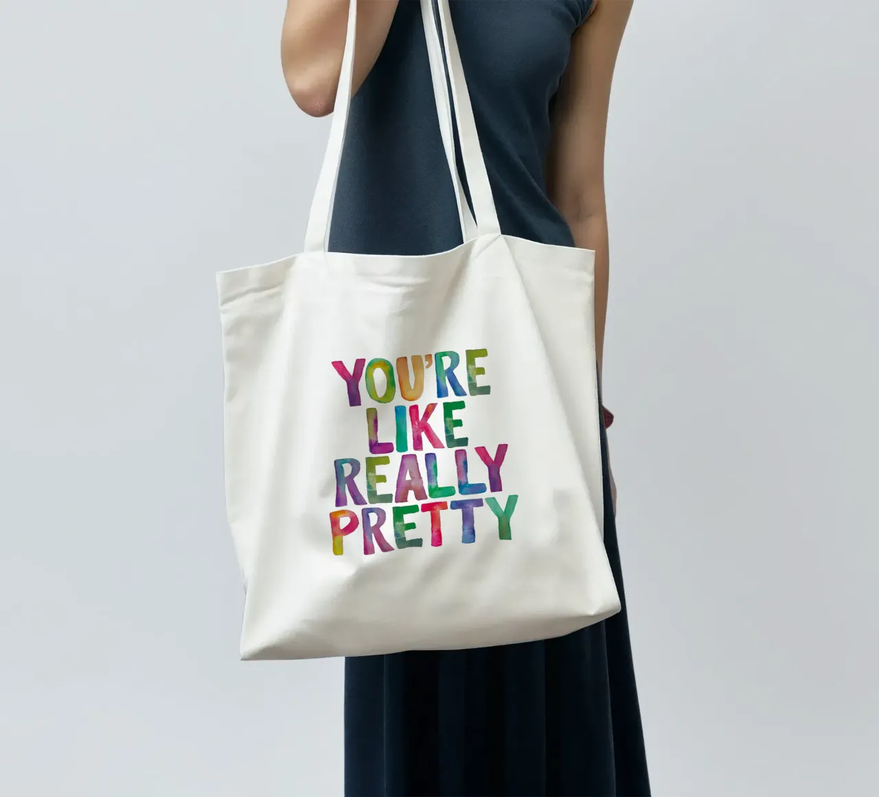 Jullie zijn net echt mooie kinderen Regenboog Typografie Ontwerp jute draagtas van THE MOTIVATED TYPE