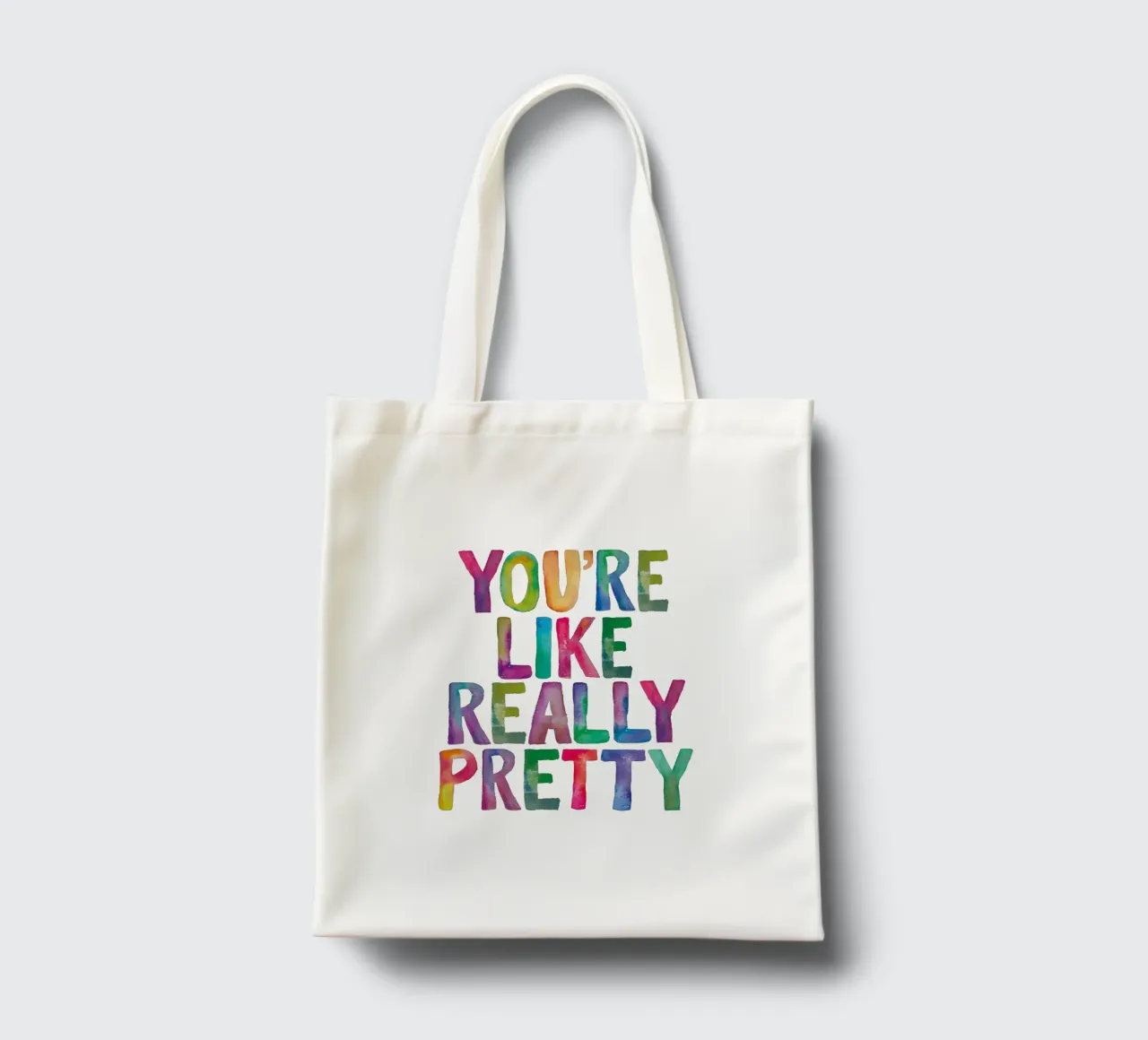 Jullie zijn net echt mooie kinderen Regenboog Typografie Ontwerp jute draagtas van THE MOTIVATED TYPE