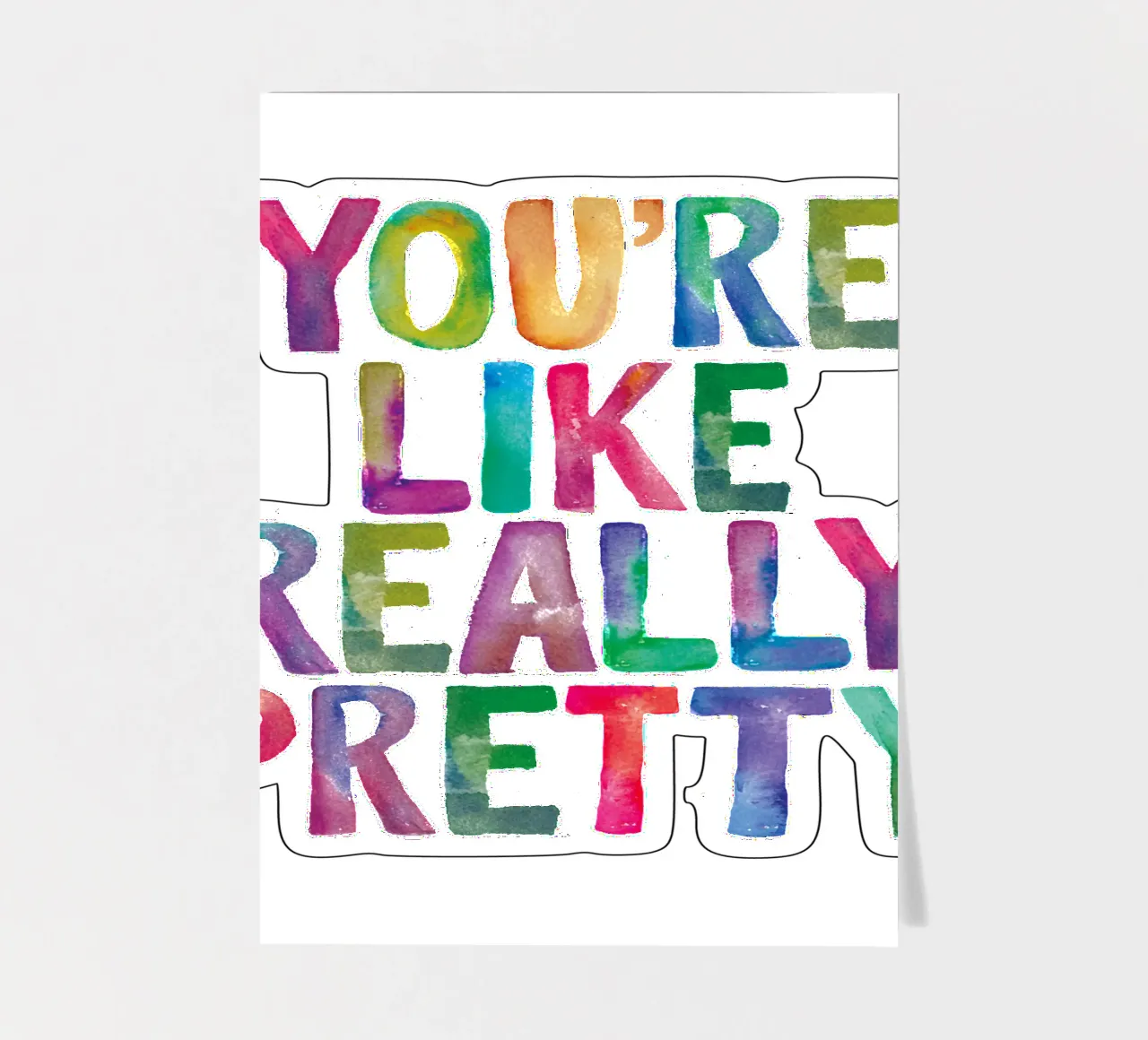 Jullie zijn net echt mooie kinderen Regenboog Typografie Ontwerp stickervel van THE MOTIVATED TYPE