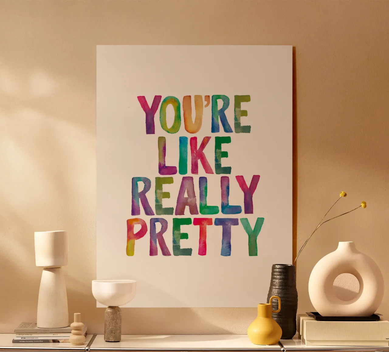 Jullie zijn net echt mooie kinderen Regenboog Typografie Ontwerp acryl van THE MOTIVATED TYPE