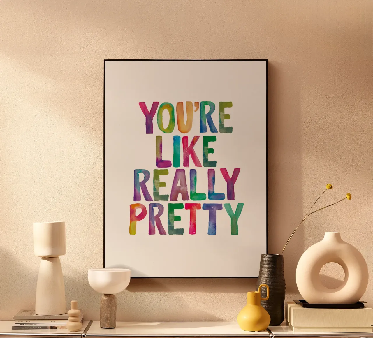 Siete come dei bambini davvero carini: design tipografico arcobaleno alluminio dibond da THE MOTIVATED TYPE