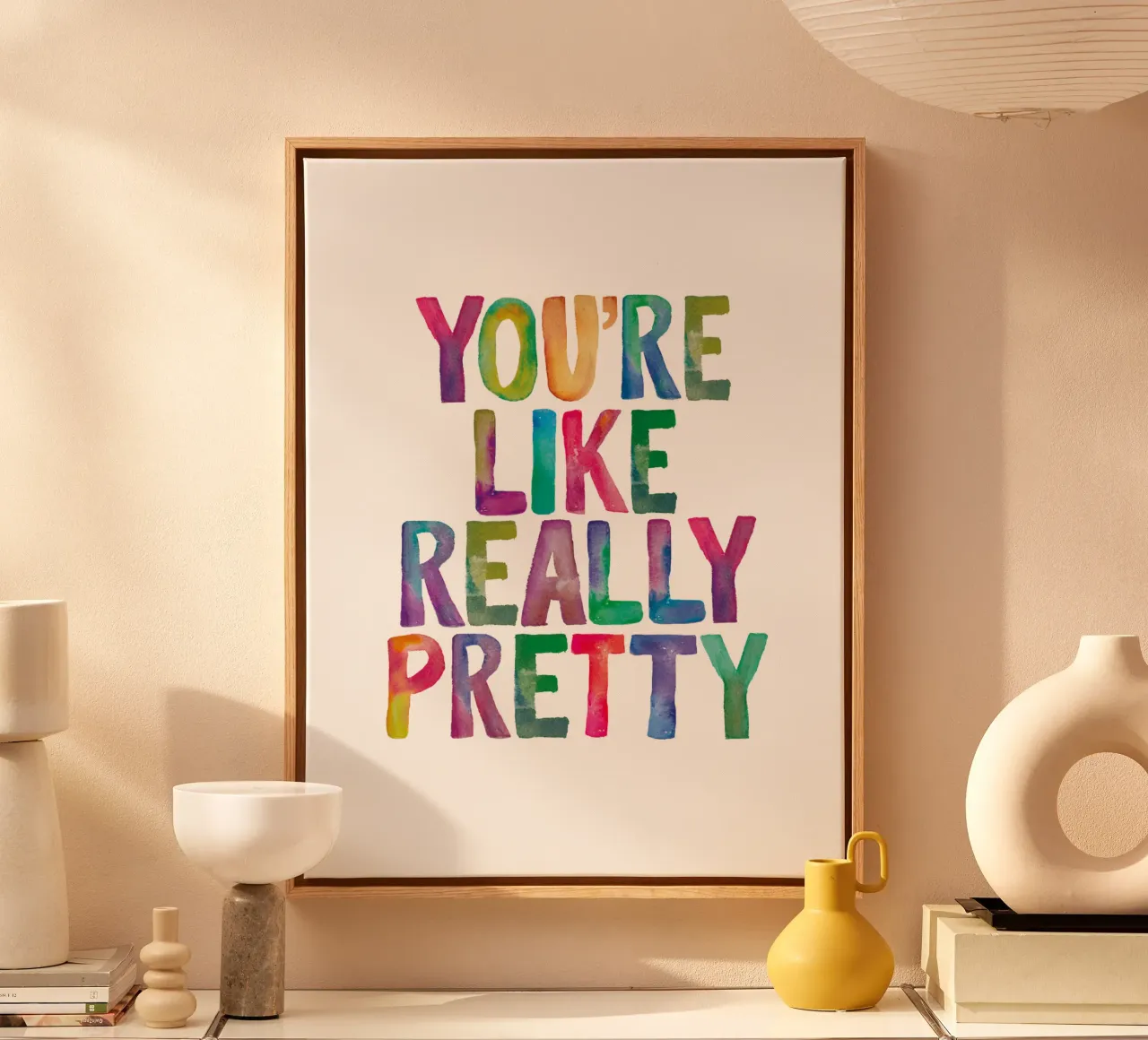 Jullie zijn net echt mooie kinderen Regenboog Typografie Ontwerp canvas van THE MOTIVATED TYPE