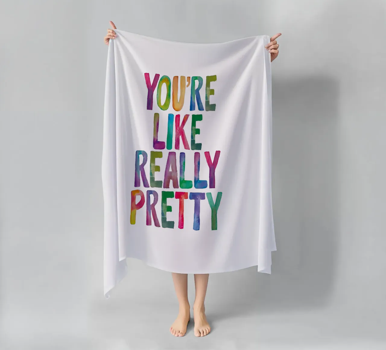 Siete come dei bambini davvero carini: design tipografico arcobaleno telo mare da THE MOTIVATED TYPE