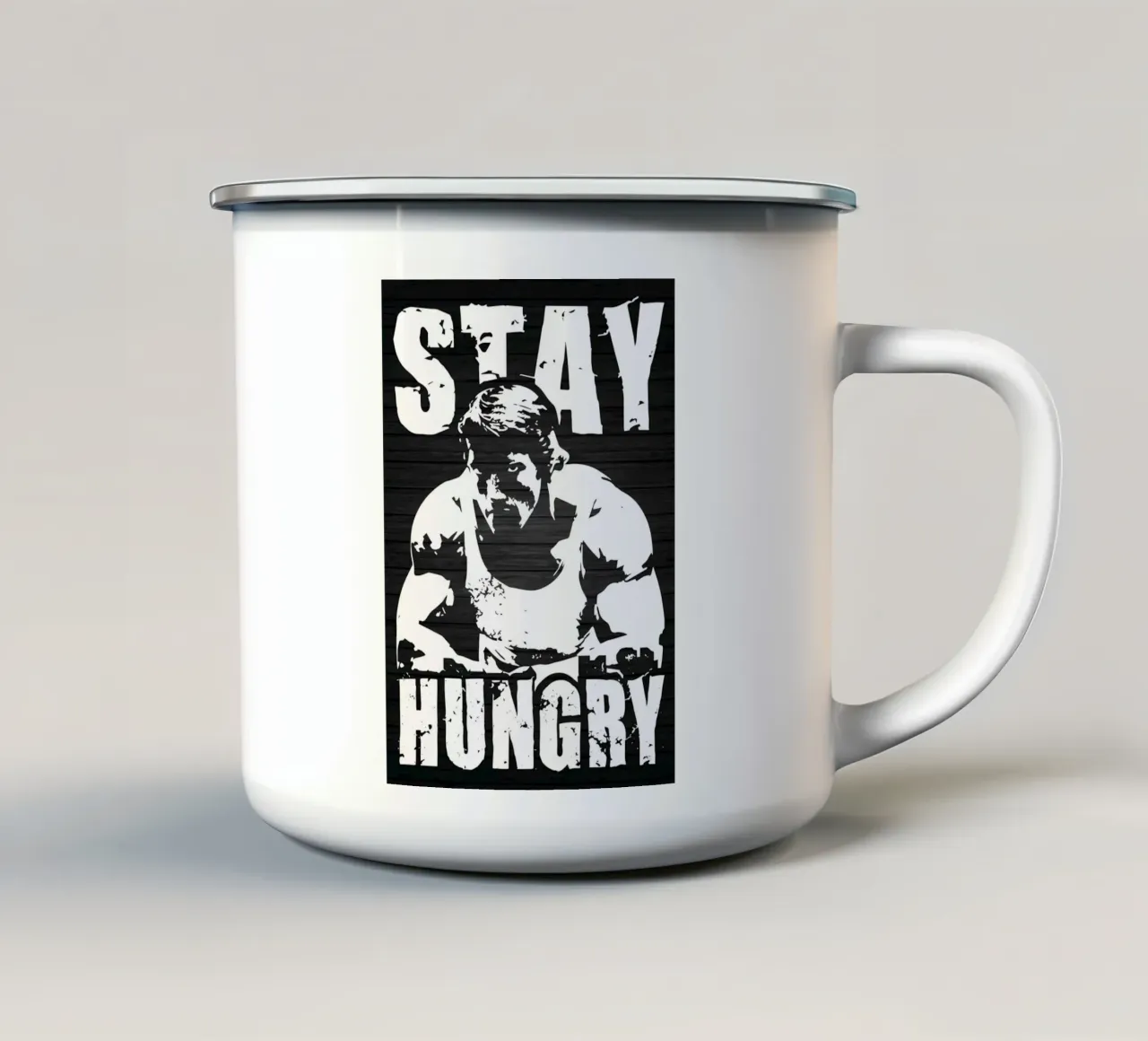 Progressive Overload enamel mug by Aara