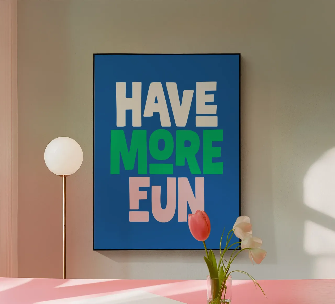 Have More Fun Cheerful Playful Modern Colourful Design acrylic glass by THE MOTIVATED TYPE