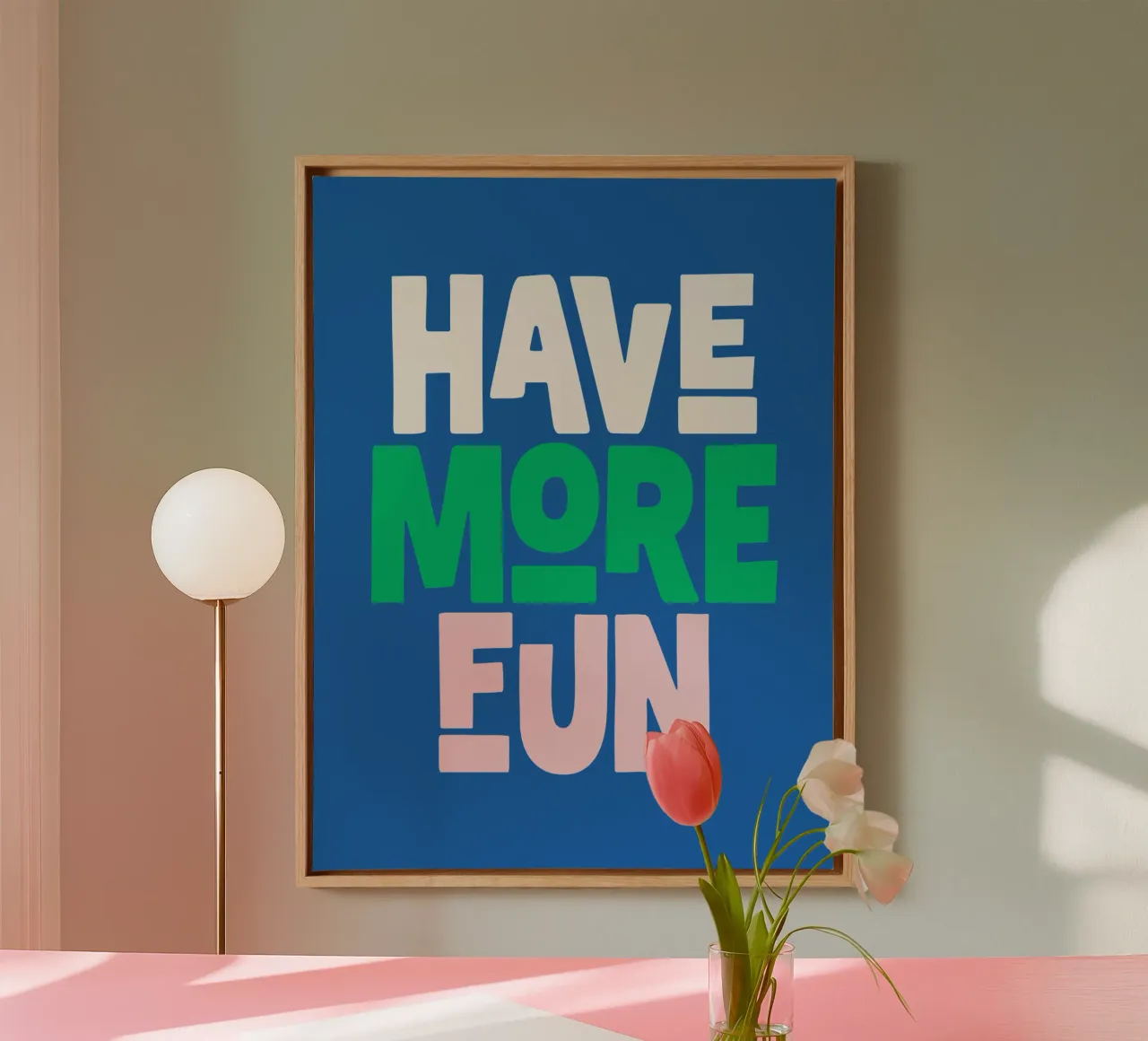 Divertirsi di più Design allegro e giocoso, moderno e colorato tela da THE MOTIVATED TYPE