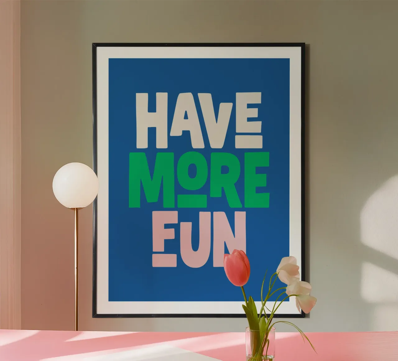 Divertirsi di più Design allegro e giocoso, moderno e colorato poster da THE MOTIVATED TYPE