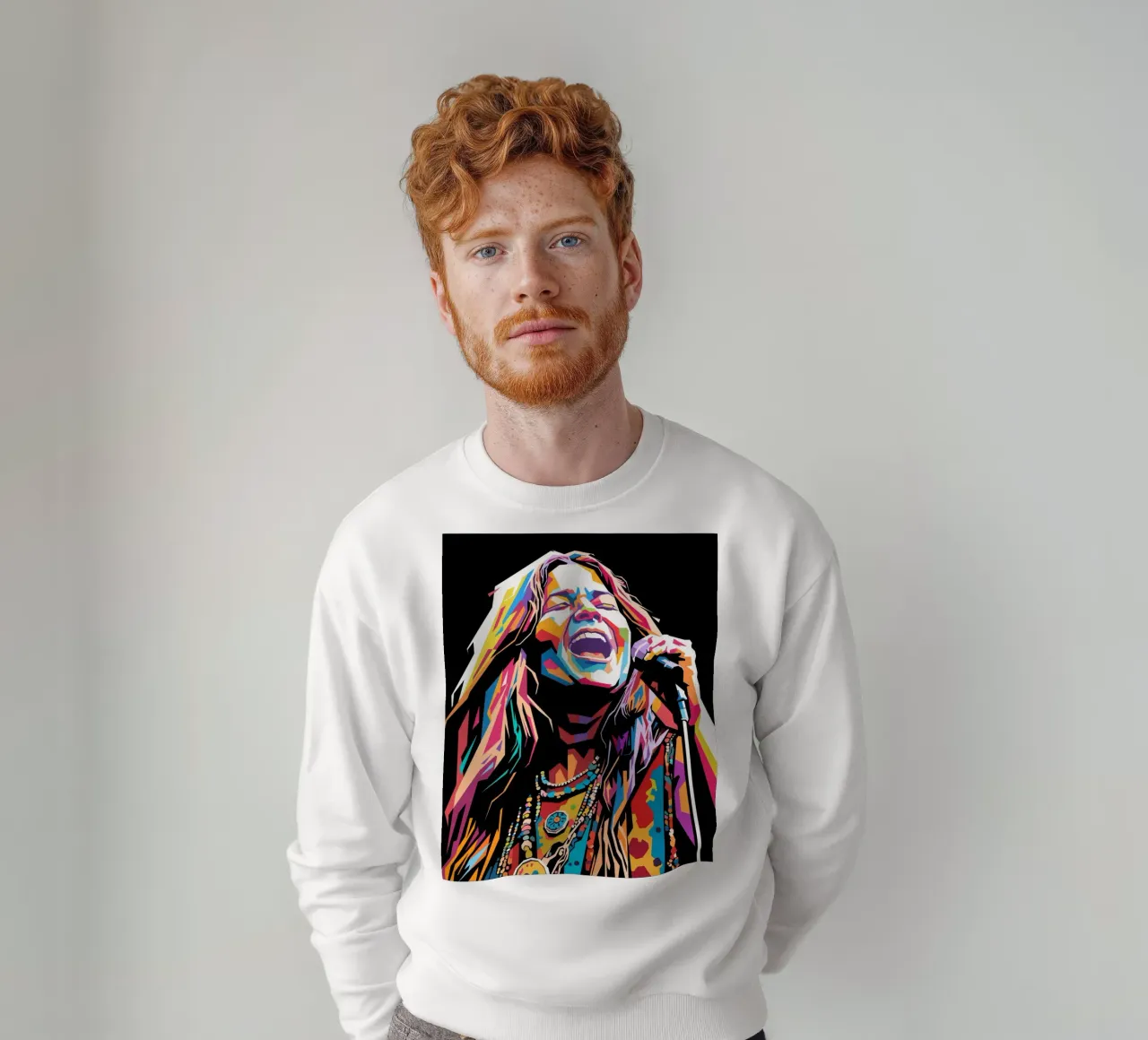 Janis Joplin, ritratto colorato in stile pop art felpa da Hantamrata