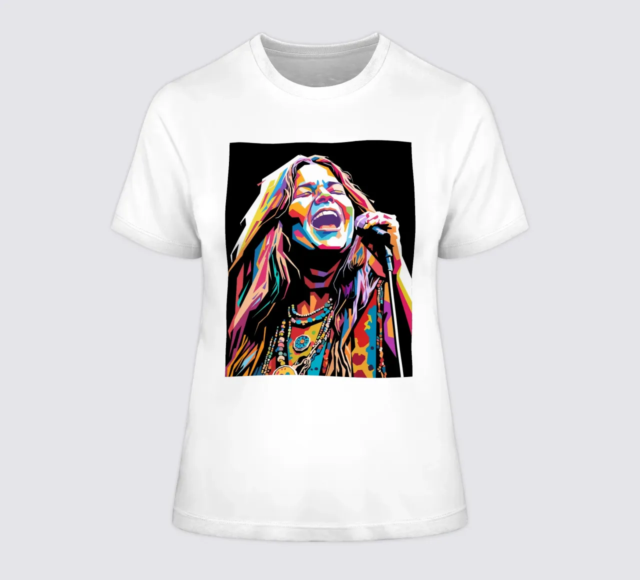 Janis Joplin, ritratto colorato in stile pop art t-shirt da donna da Hantamrata