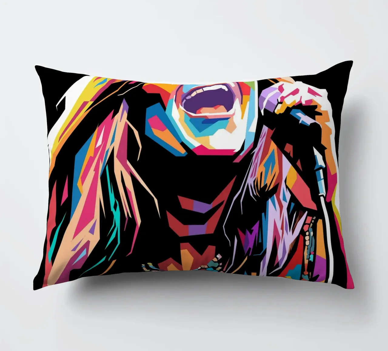 Janis Joplin, ritratto colorato in stile pop art cuscino da Hantamrata