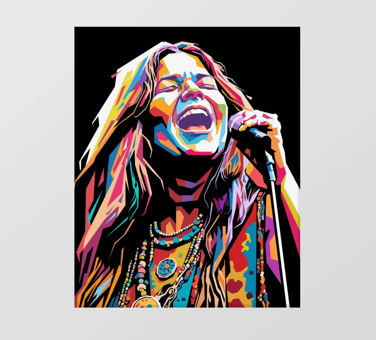 Janis Joplin, ritratto colorato in stile pop art telo in pvc da Hantamrata