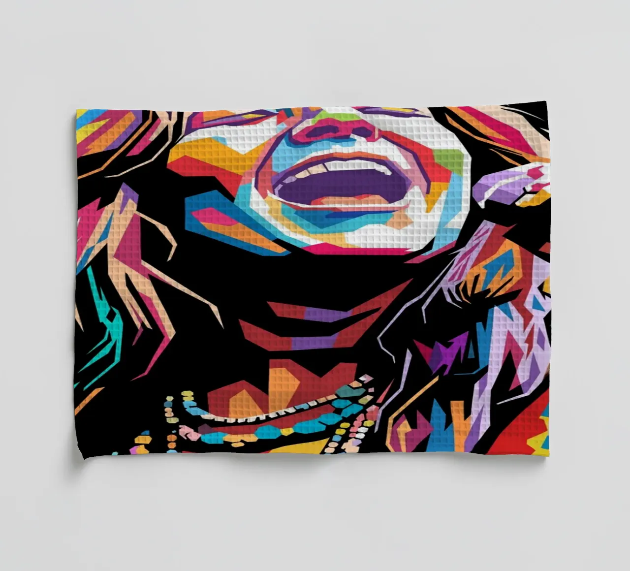 Janis Joplin, ritratto colorato in stile pop art canovaccio da cucina da Hantamrata