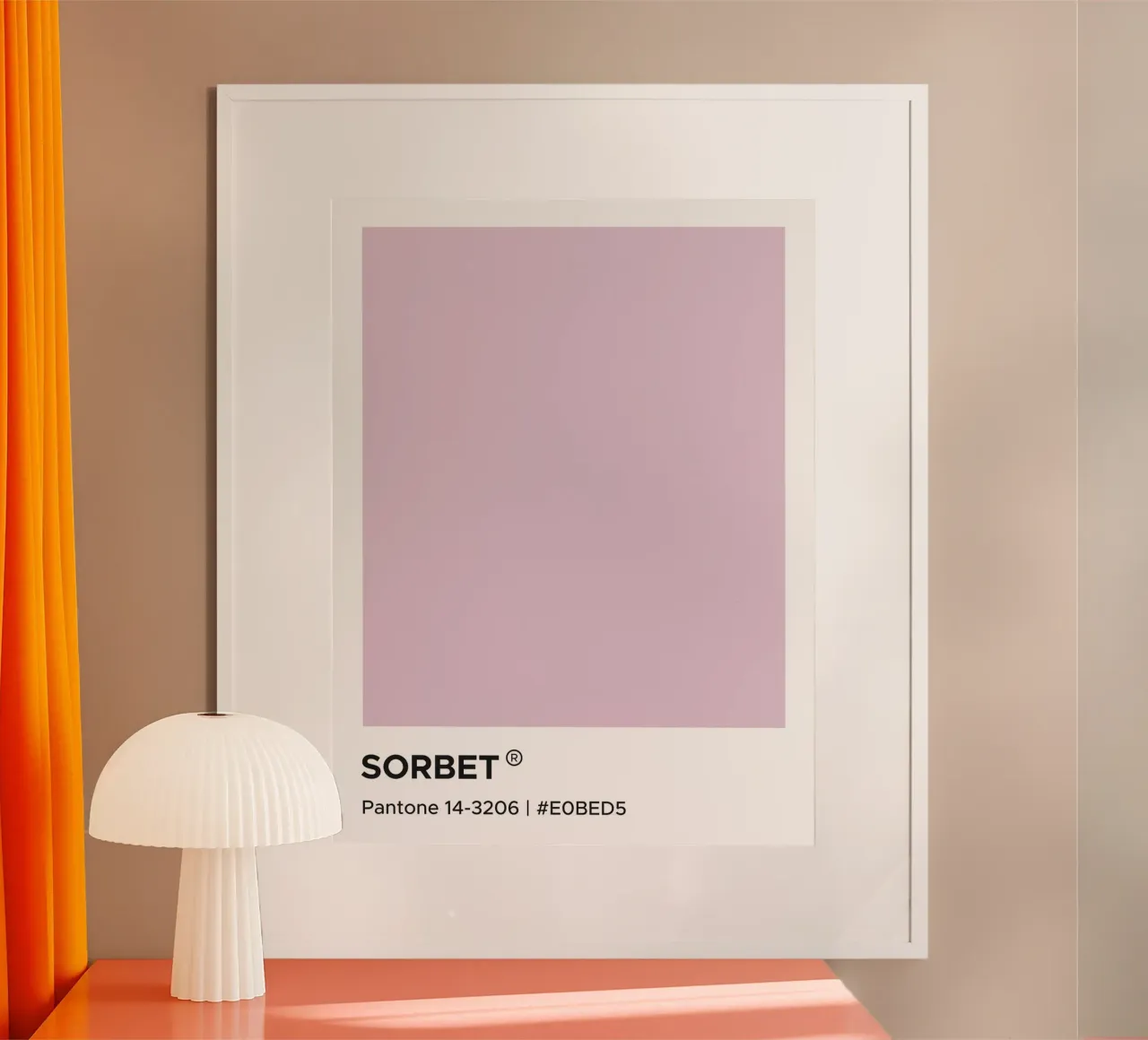 Sorbetto Pantone poster con telaio in legno da Paigaam Studio