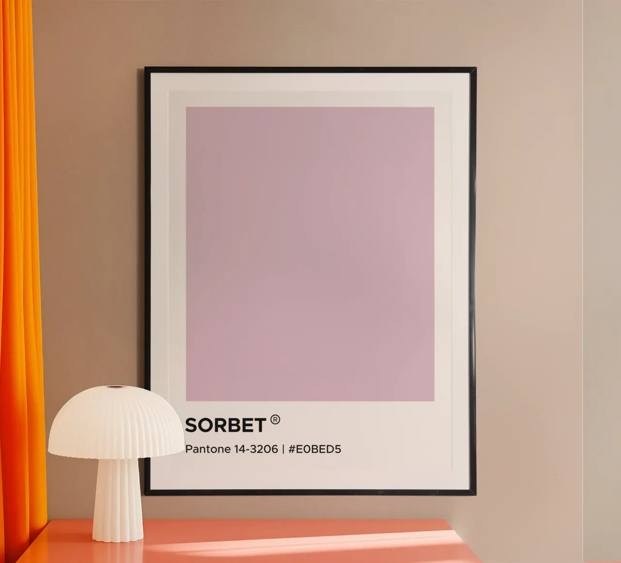 Sorbetto Pantone poster con telaio in legno da Paigaam Studio