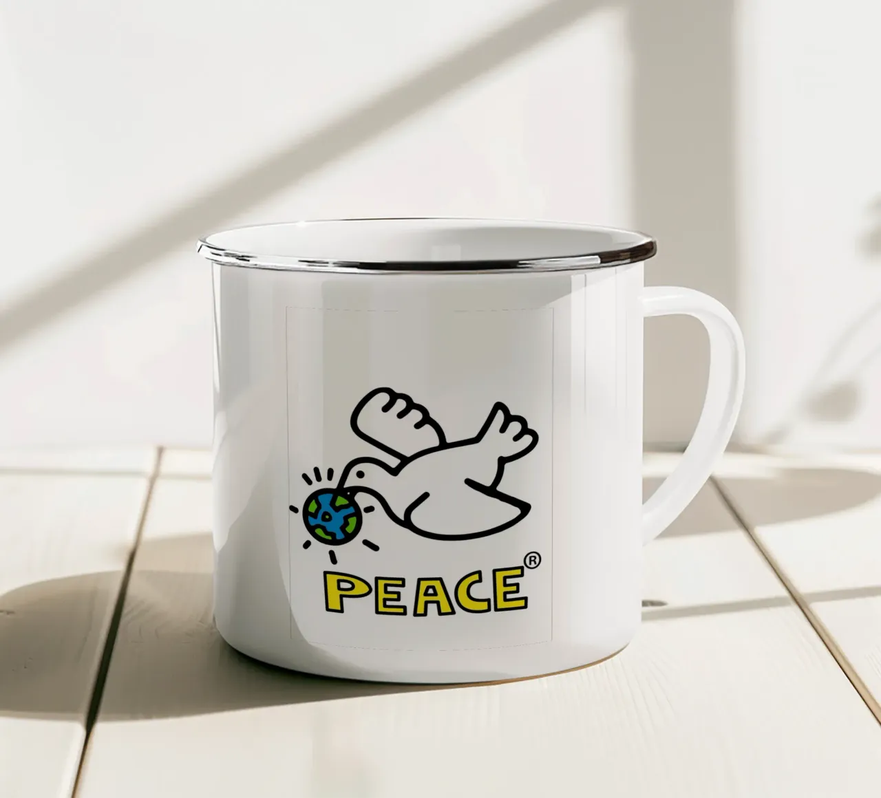 Peace tazza in smalto da edsonramosart