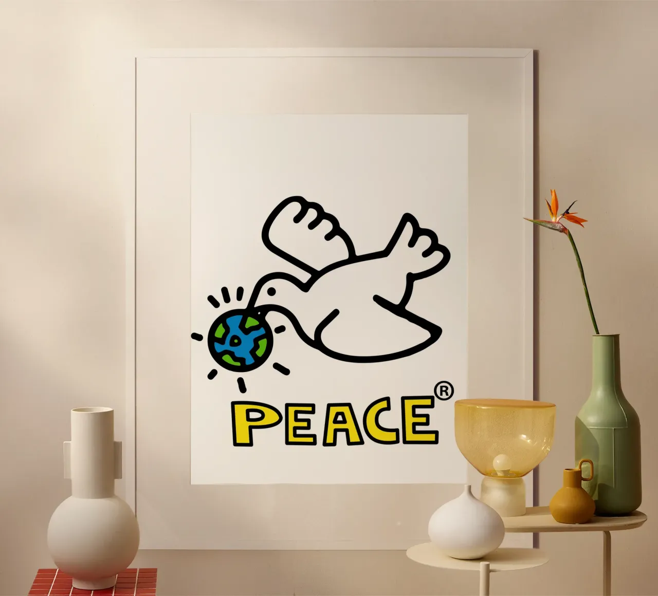 Peace poster con telaio in plastica da edsonramosart