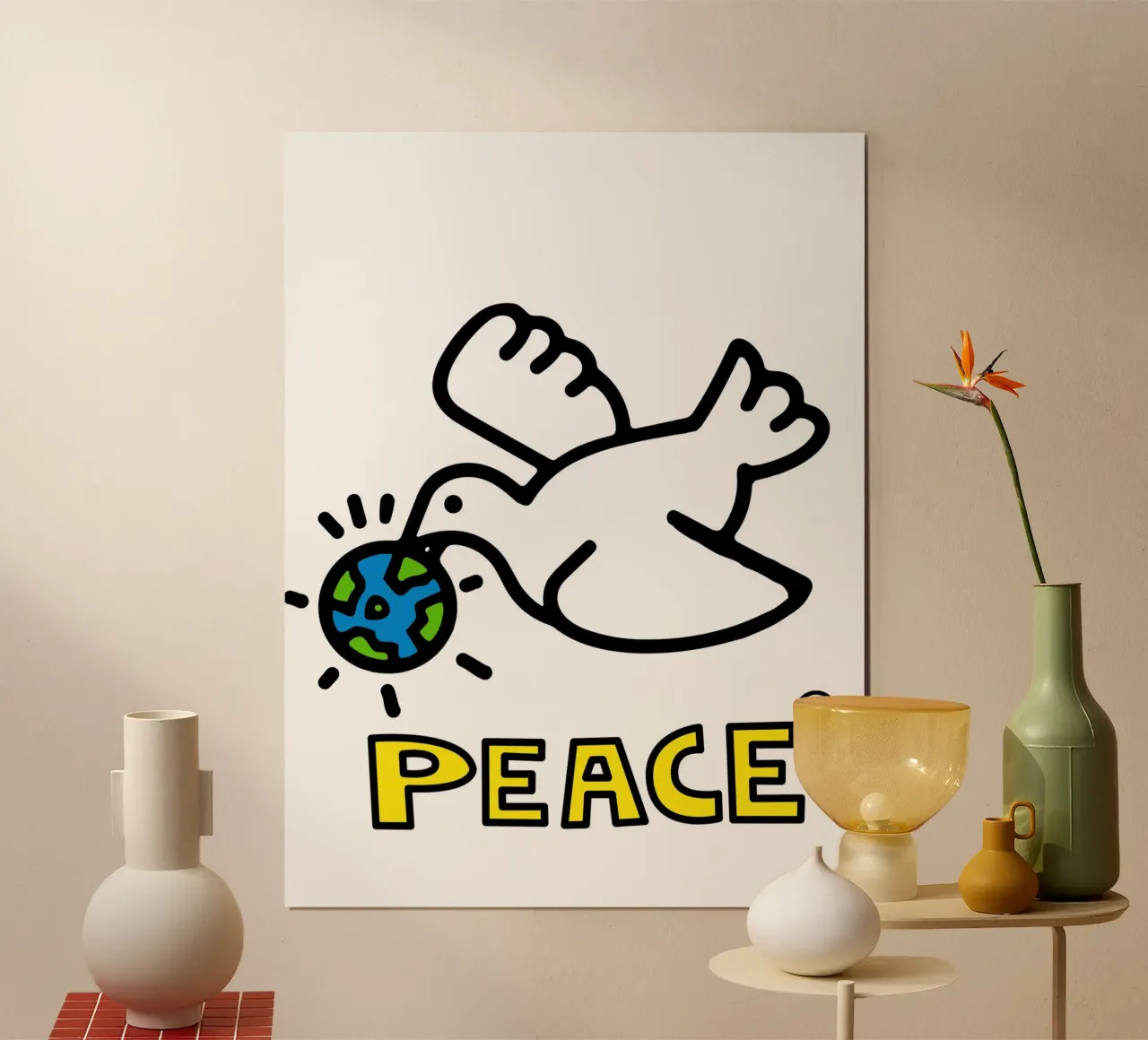 Peace poster con telaio in plastica da edsonramosart
