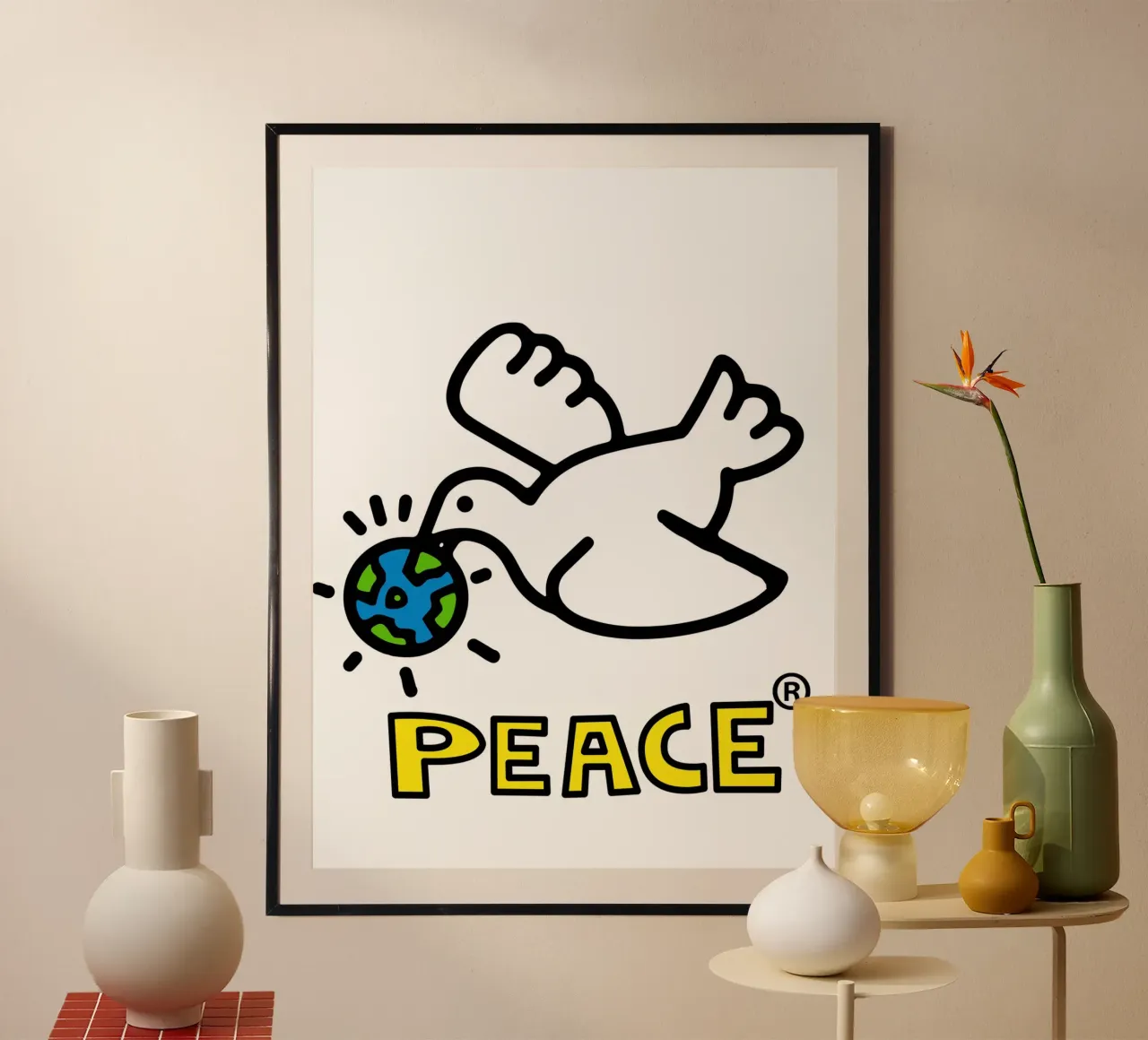 Peace poster con telaio in plastica da edsonramosart