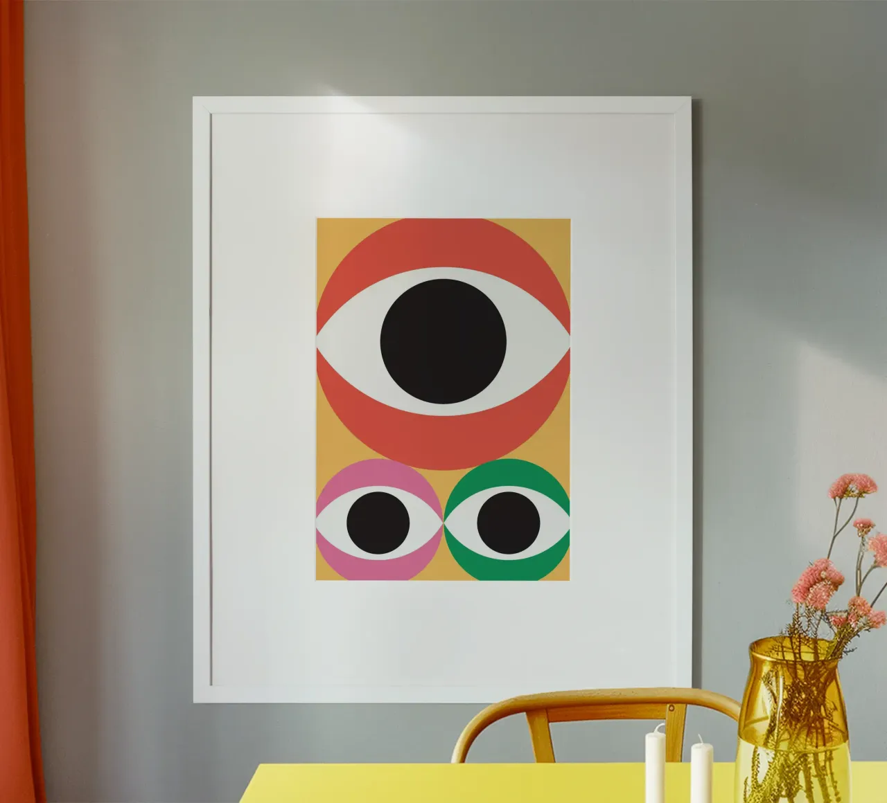 Triple Eye Retro poster con telaio in plastica da galihstudio