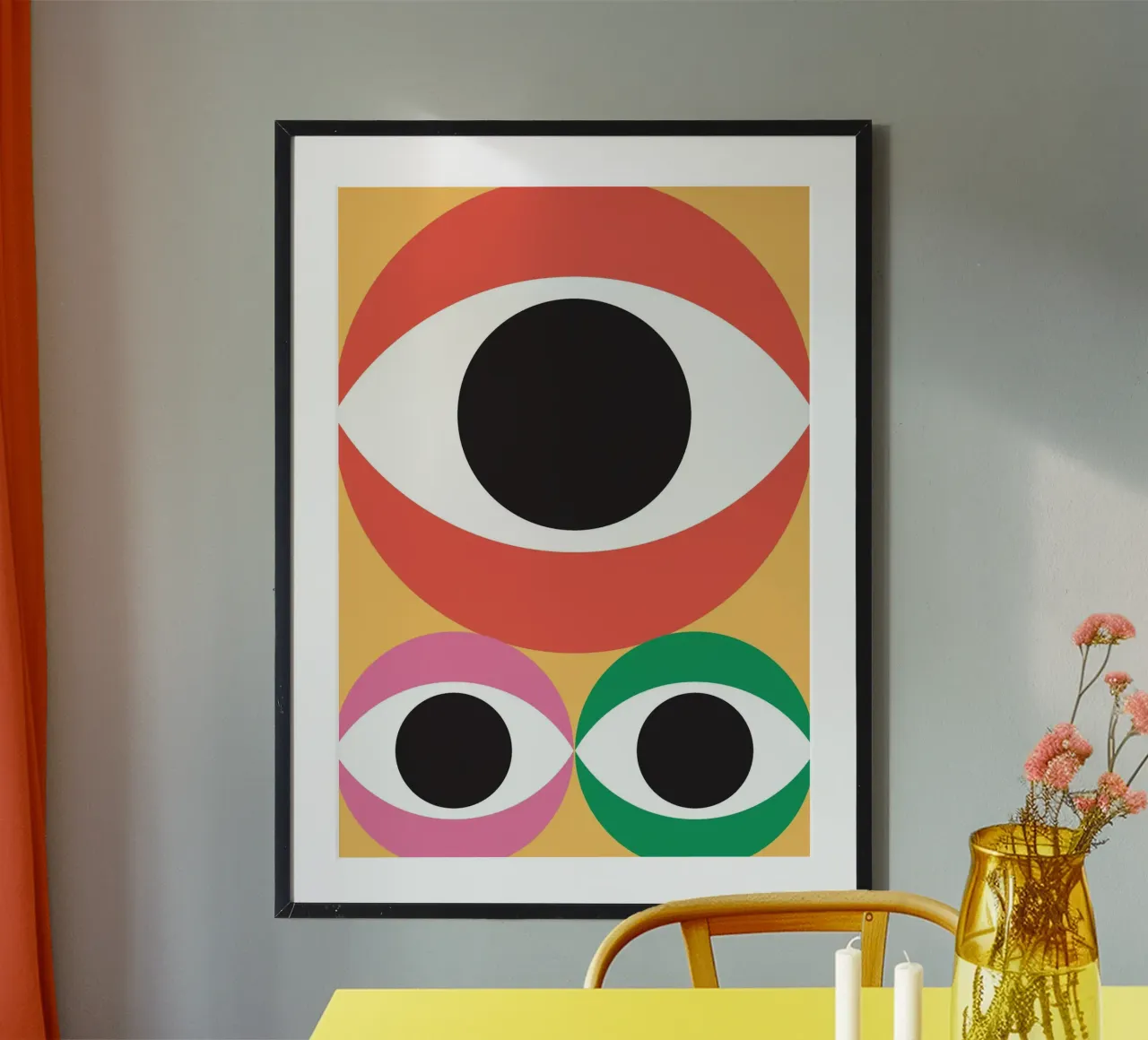 Triple Eye Retro poster con telaio in plastica da galihstudio