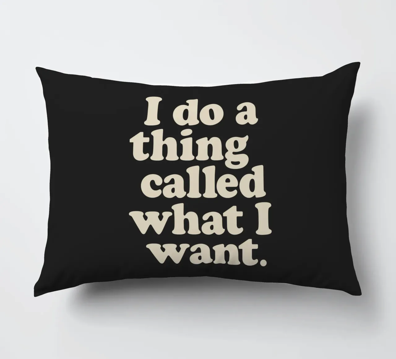 I Do a Thing Called What I Want Bold Retro Minimalism Print decorative cushion by THE MOTIVATED TYPE