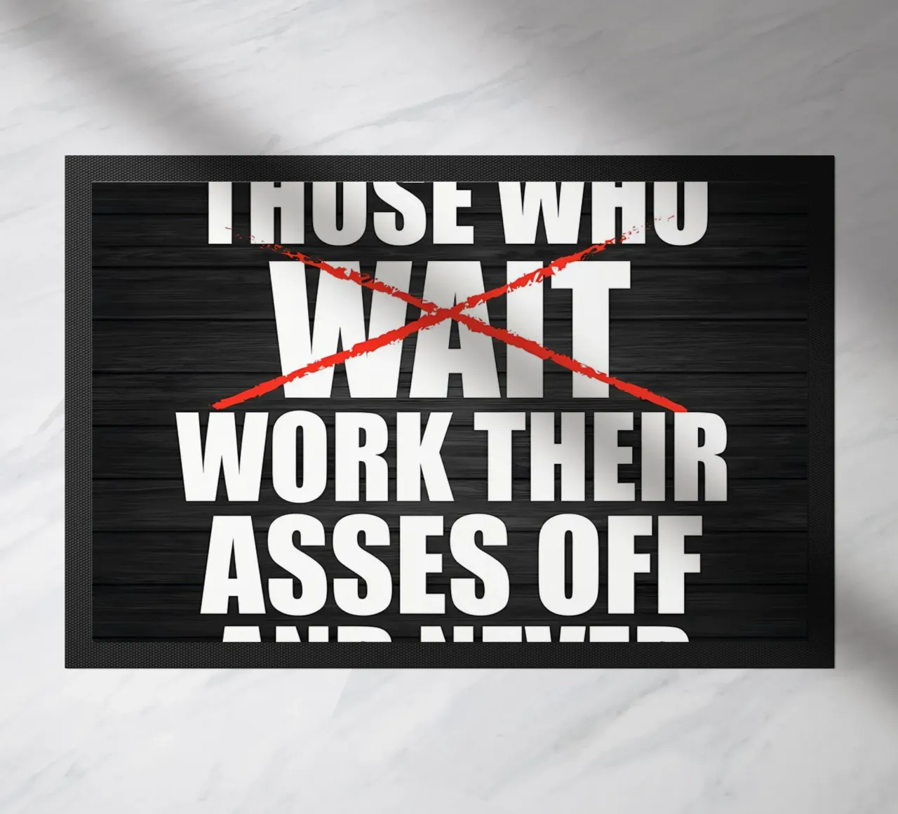 Stop When DOne doormat by Aara