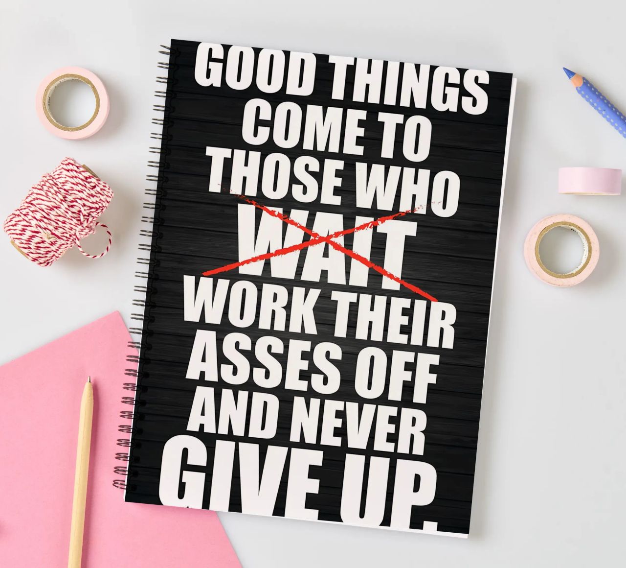Stop When DOne spiral notebook by Aara