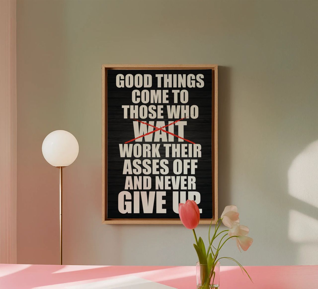 Stop When DOne canvas by Aara