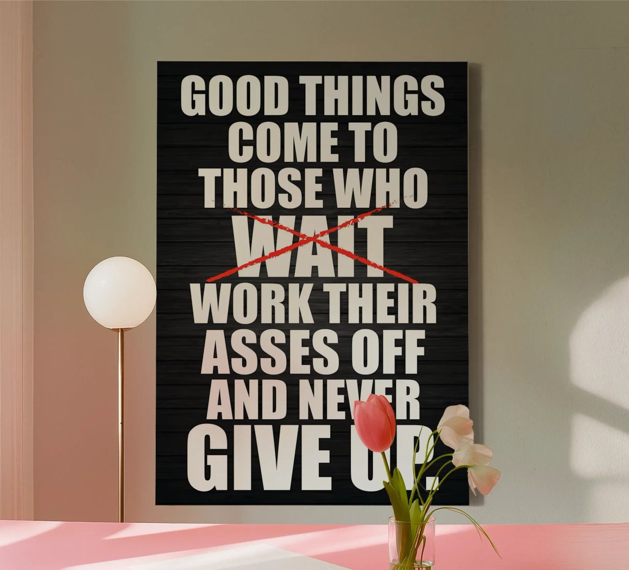 Stop When DOne canvas by Aara