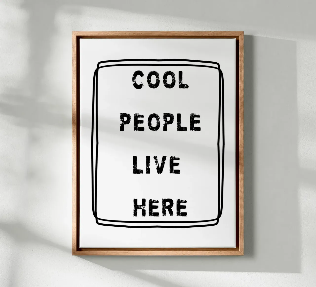 COOL PEOPLE LIVE HERE tela con Cornice a cassetta da edsonramosart