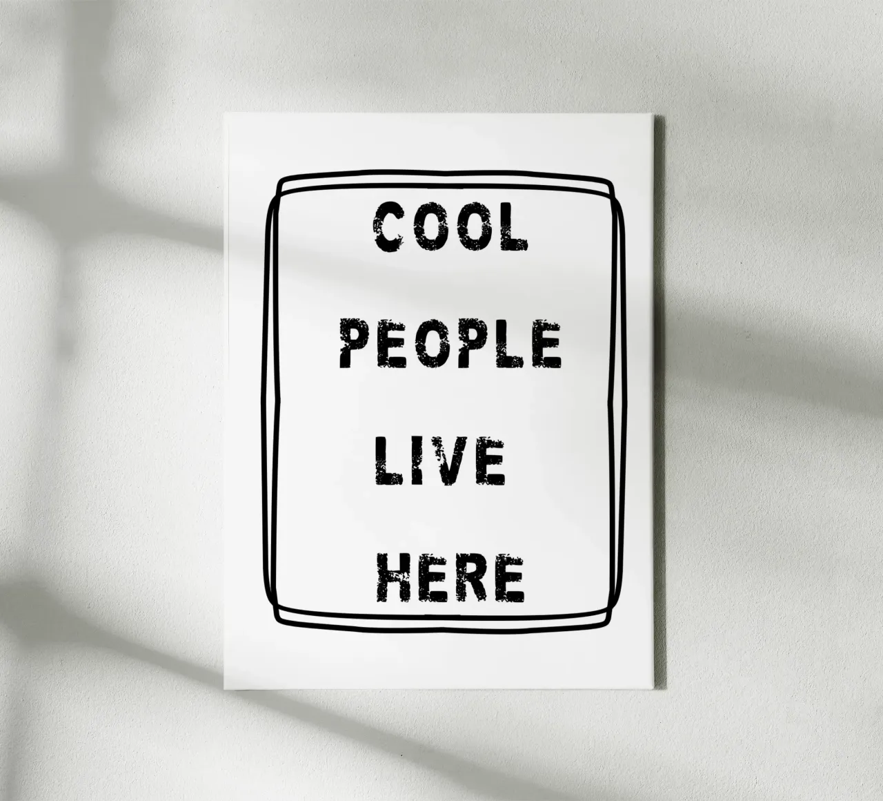 COOL PEOPLE LIVE HERE tela con Cornice a cassetta da edsonramosart