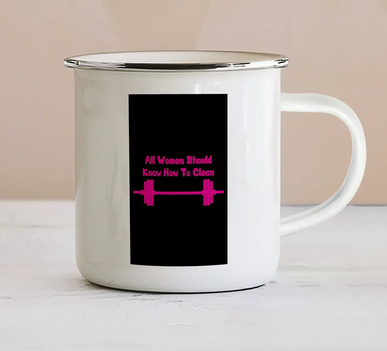 Bere caffè Sollevare pesantemente tazza in smalto da Aara