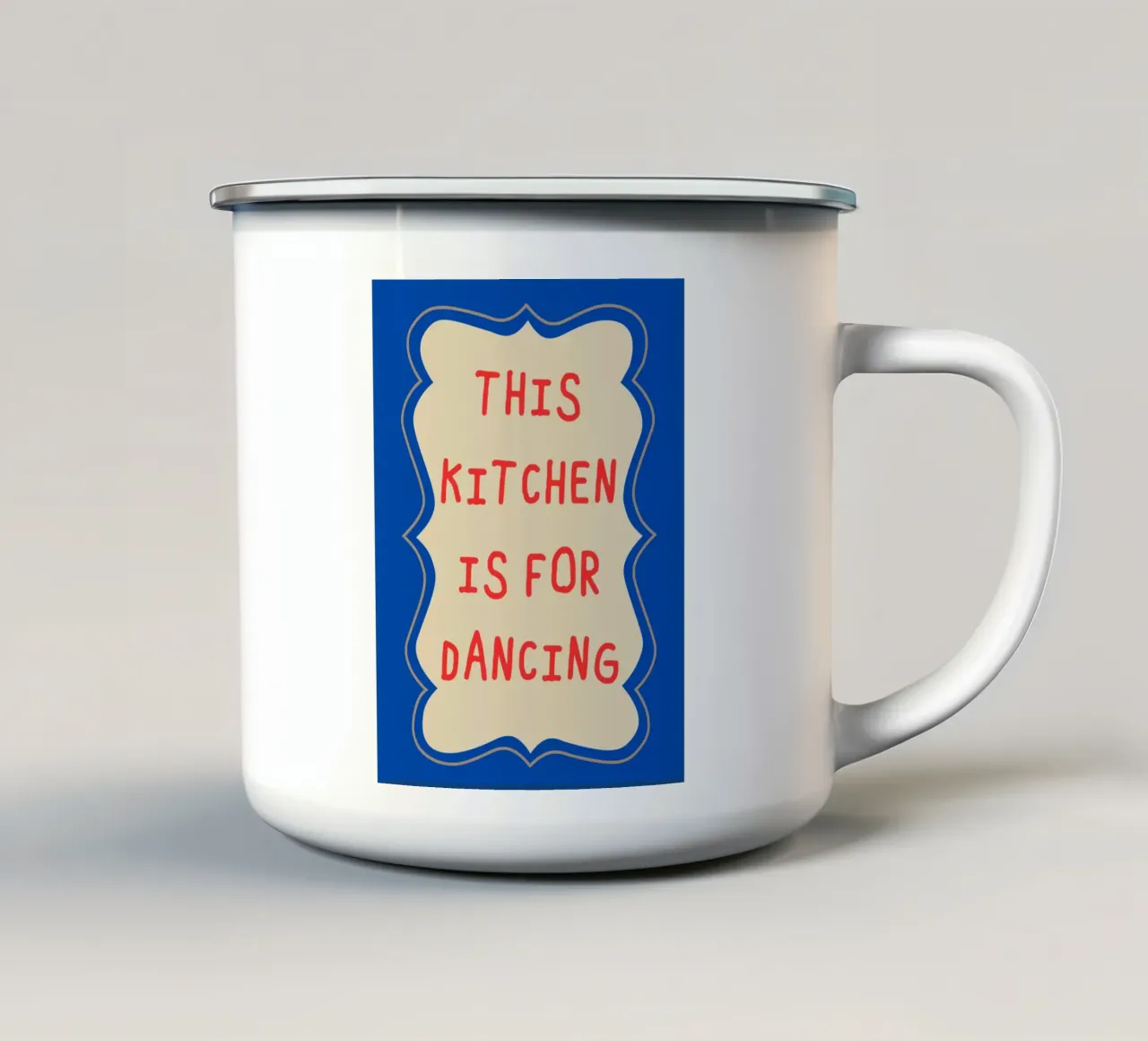 This kitchen is for dancing tazza in smalto da edsonramosart
