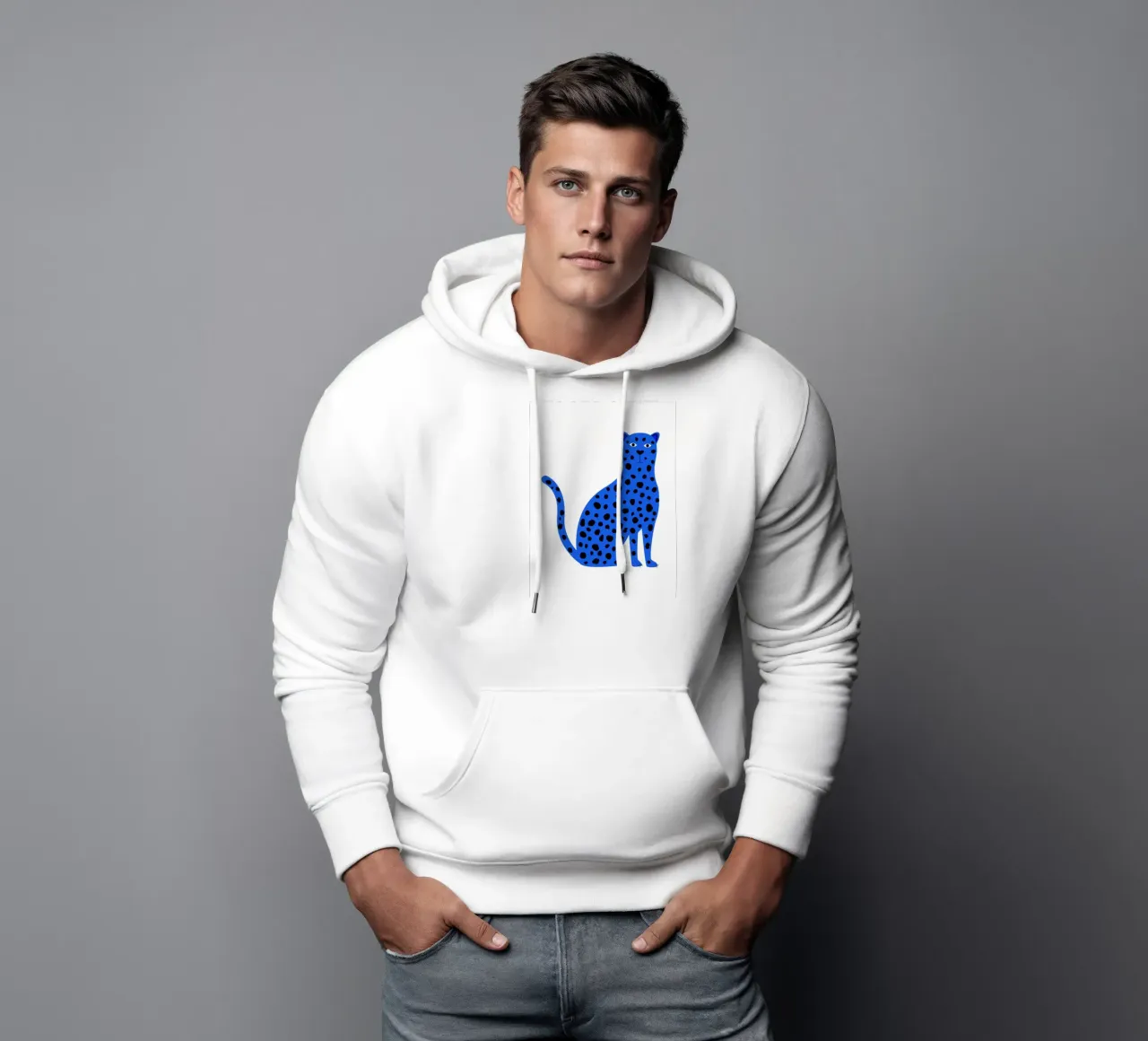 Blue leopard felpa con cappuccio da edsonramosart